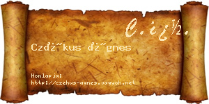 Czékus Ágnes névjegykártya