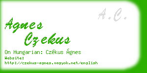 agnes czekus business card
